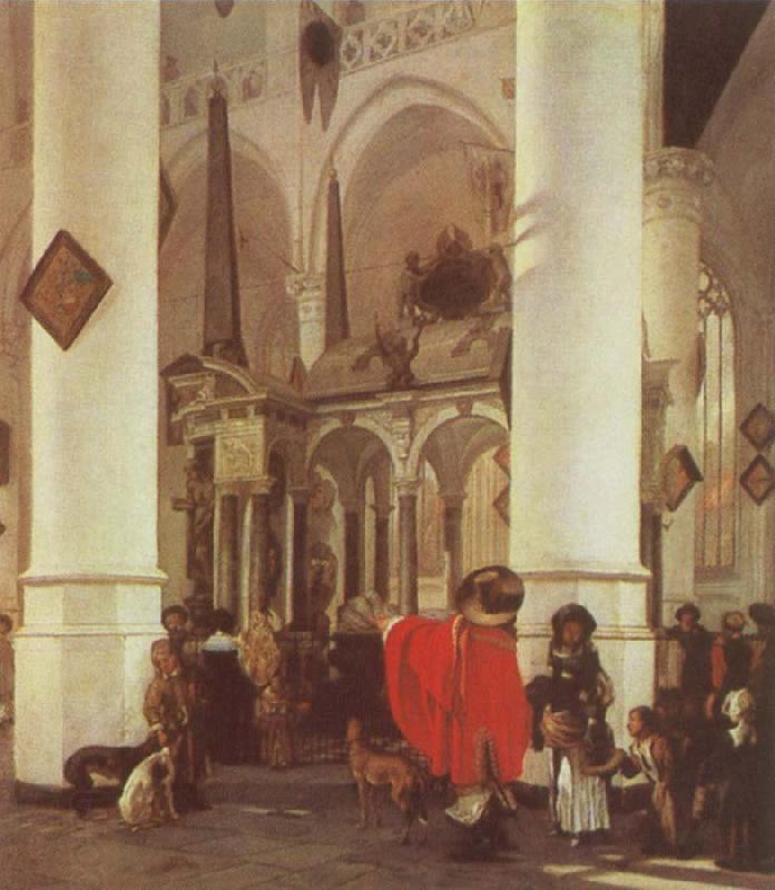Emmanuel de Witte Interior of the Nieuwe Kerk,Delft with the Tomb of WIlliam i of Orange China oil painting art